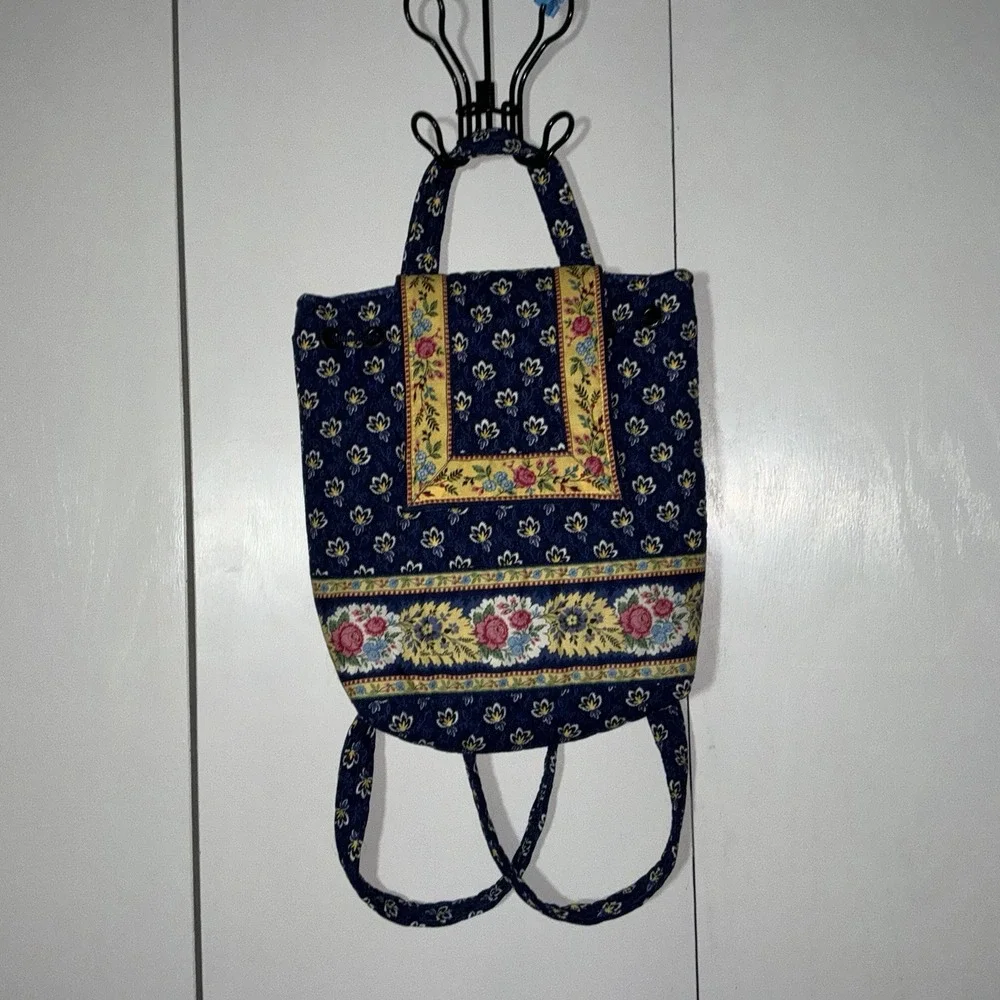 Vintage Vera Bradley Floral Quilted Backpack 12
